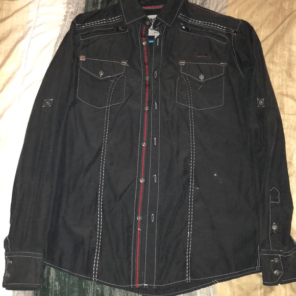 El general Other - El General Red and green striped Black Button-up